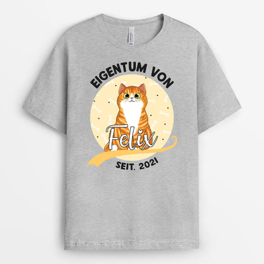 1483AGE2 personalisiertes eigentum der katzen t shirt