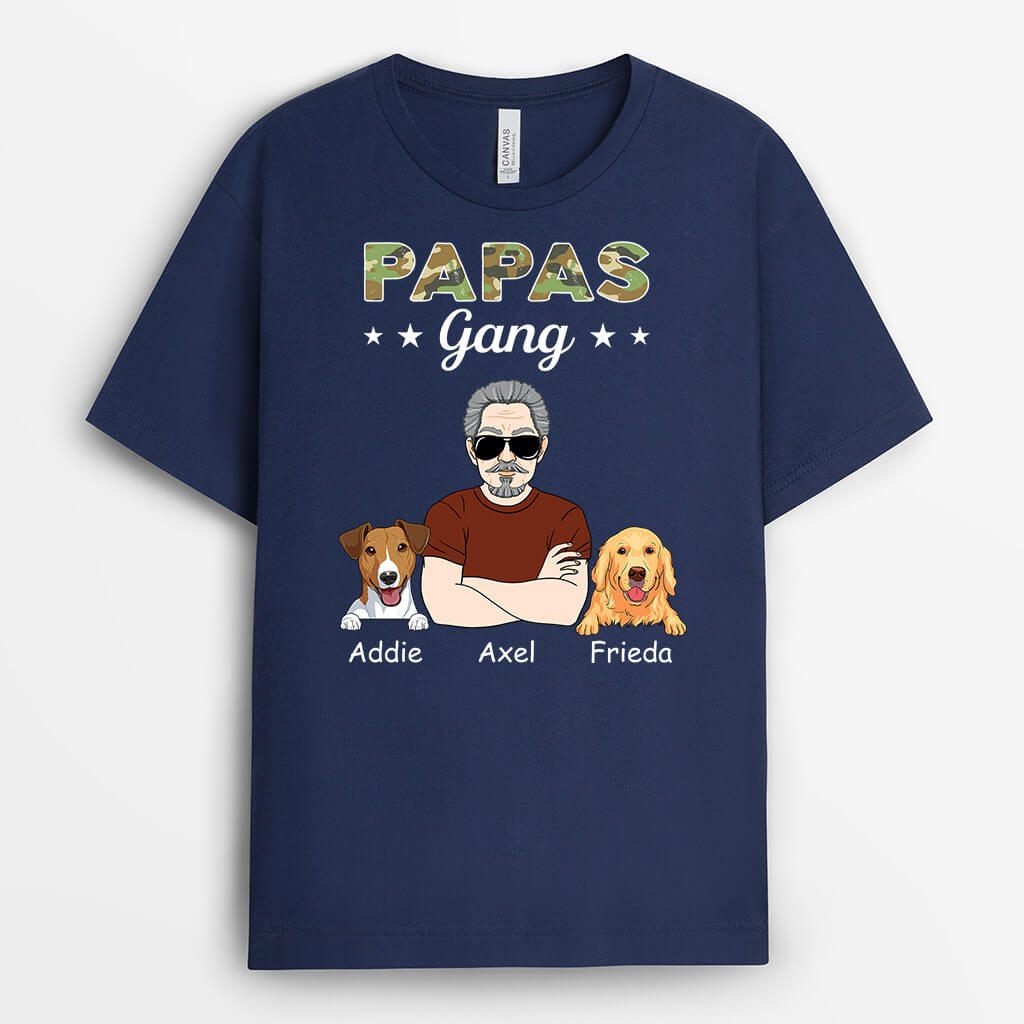 1486AGE2 personalisiertes papas coole hundebande t shirt