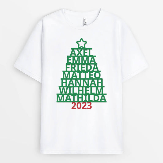 1488AGE1 personalisiertes familien weihnachtsbaum t shirt