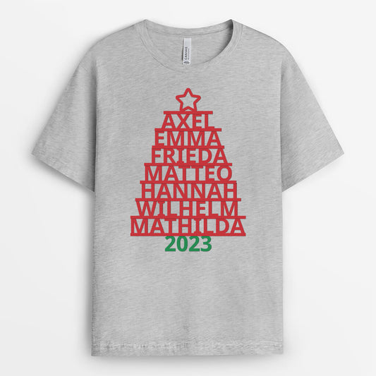 1488AGE2 personalisiertes familien weihnachtsbaum t shirt