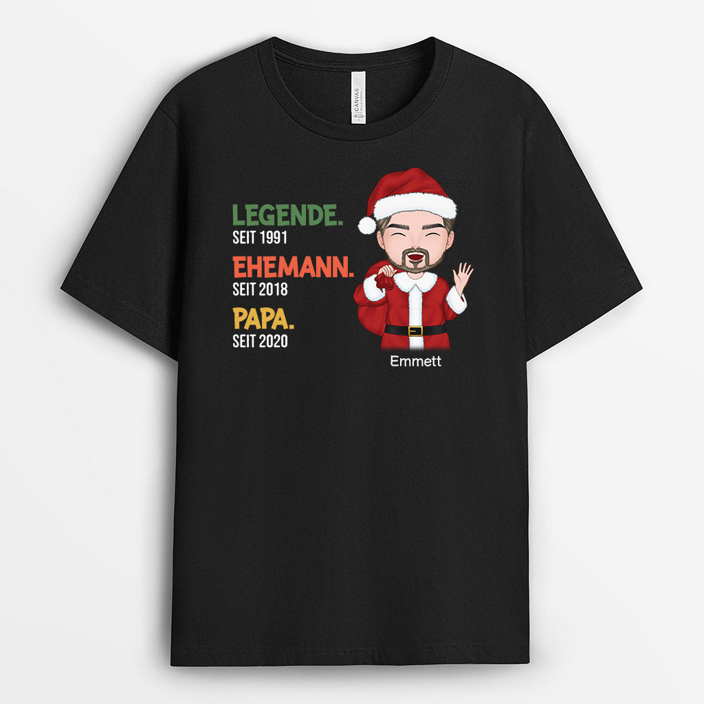 1492AGE1 personalisiertes legende zu festliche weihnachten t shirt