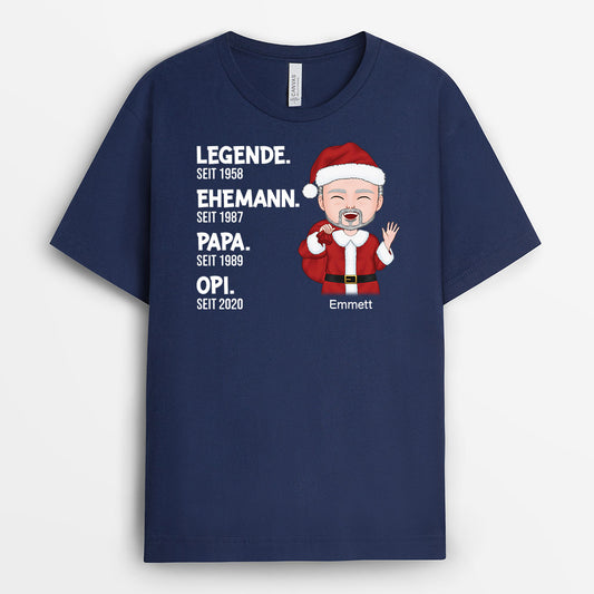 1495AGE1 personalisiertes legende zu weihnachten t shirt