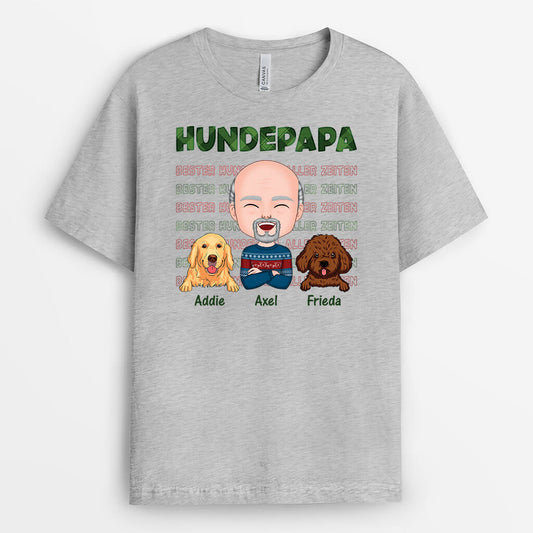 1496AGE2 personalisiertes hundepapa zu weihnachten t shirt