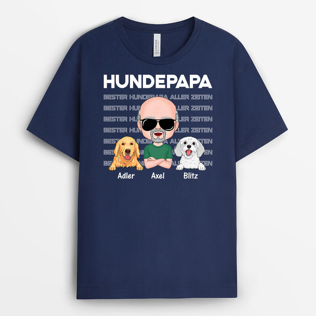 1497AGE2 personalisiertes cooler hundepapa t shirt