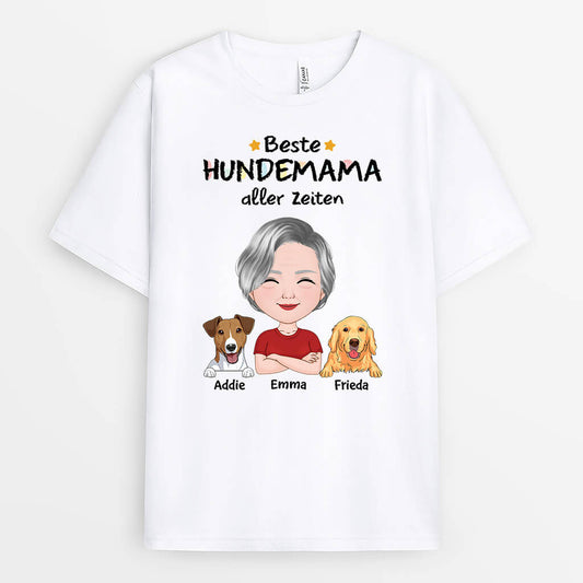 1501AGE1 personalisiertes beste hundemama der welt t shirt