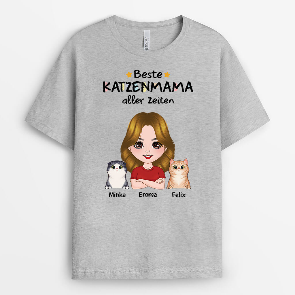 1501AGE1 personalisiertes beste katzenmama der welt t shirt
