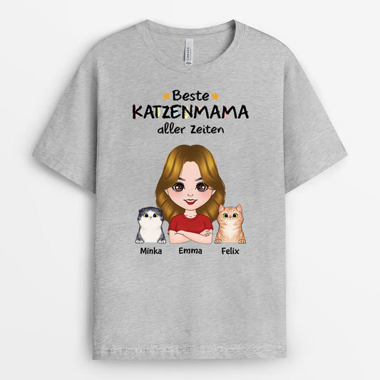 1501AGE1 personalisiertes beste katzenmama der welt t shirt