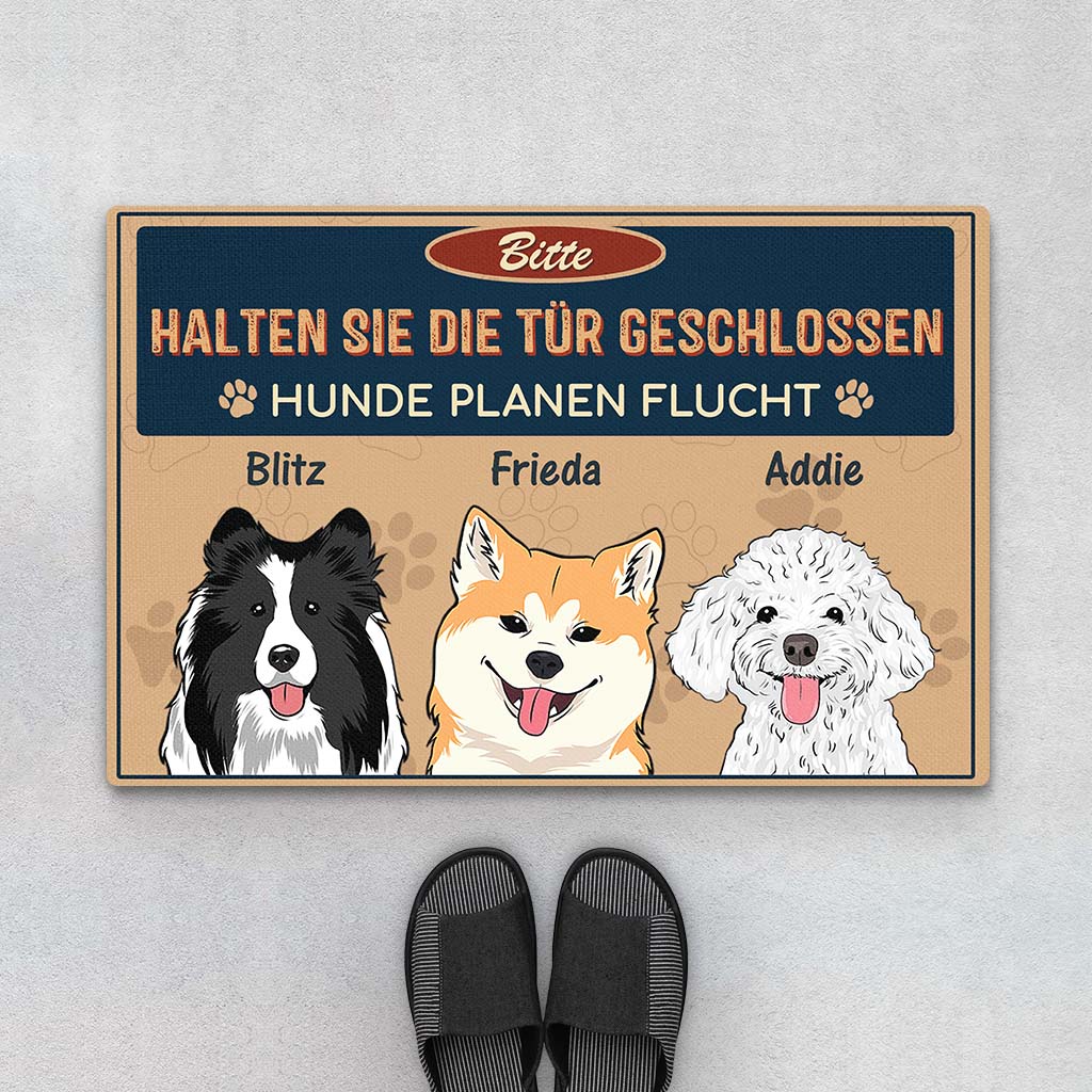 1502DGE1 personalisierte bitte tur geschlossen halten hunde planen ihren  ausbruch fussmatte_44f314b7 2e7c 4f14 bc36 4daed20de114