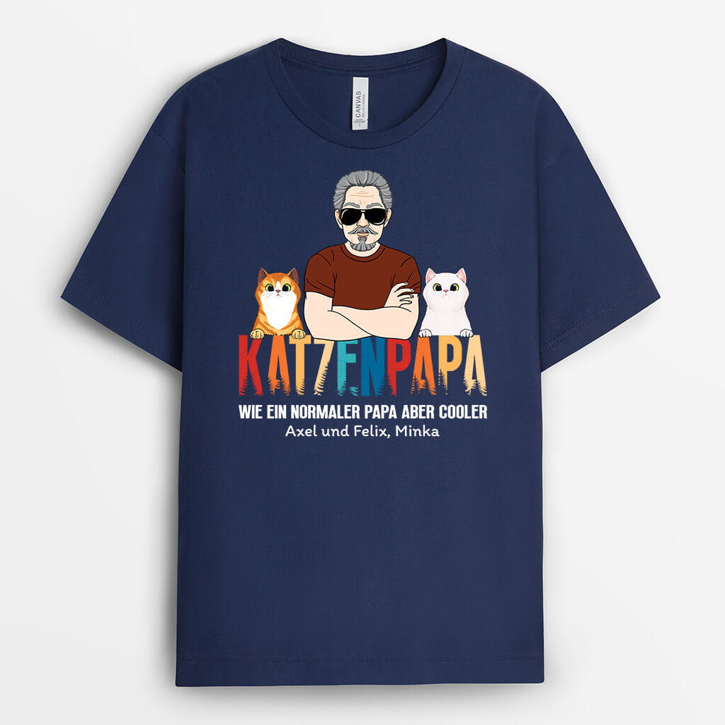 1509AGE2 personalisiertes cooler katzenpapa t shirt