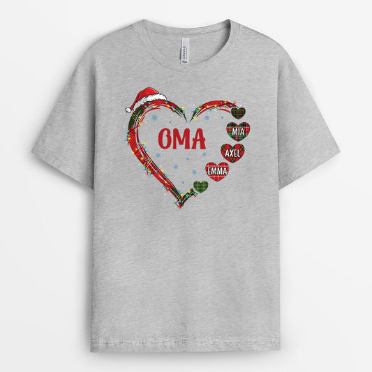 1520AGE2 personalisiertes die oma zu weihnachten t shirt