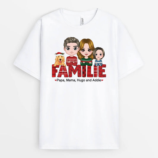 1522AGE1 personalisiertes die familie zu weihnachten t shirt