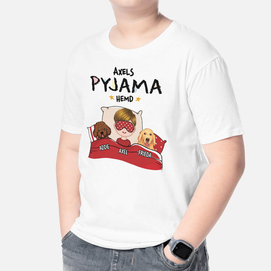 1529AGE2 personalisiertes pyjama hemd mit hund kinder t shirt