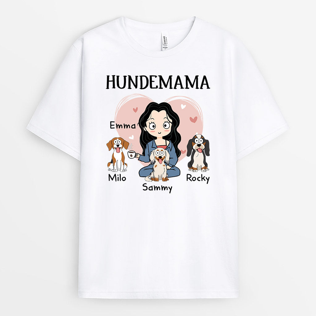 1531AGE1 personalisiertes hundemama hundepapa mit blumen t shirt