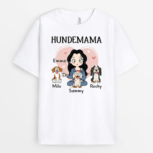 1531AGE1 personalisiertes hundemama hundepapa mit blumen t shirt