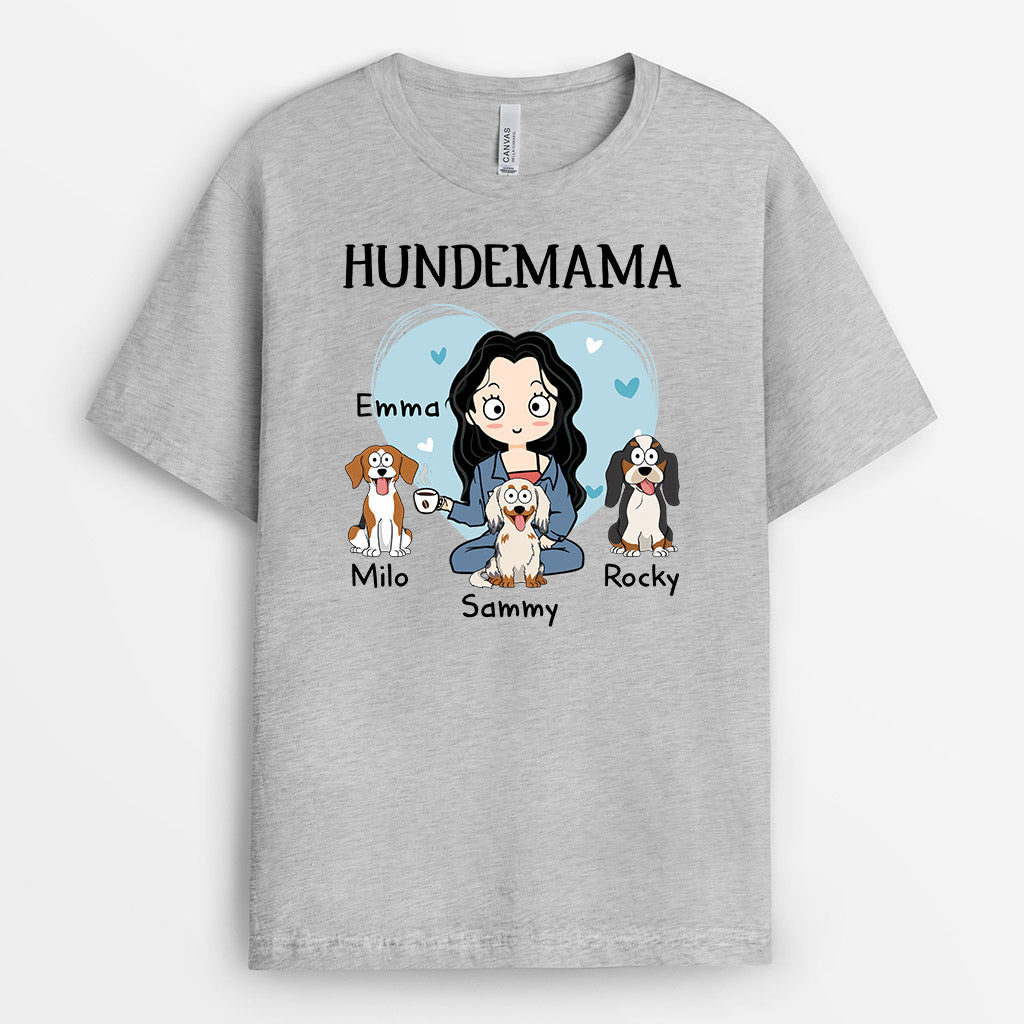 1531AGE2 personalisiertes hundemama hundepapa mit blumen t shirt