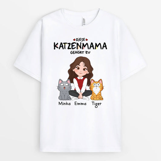 1536AGE1 personalisiertes diese tolle katzenmama gehort zu t shirt