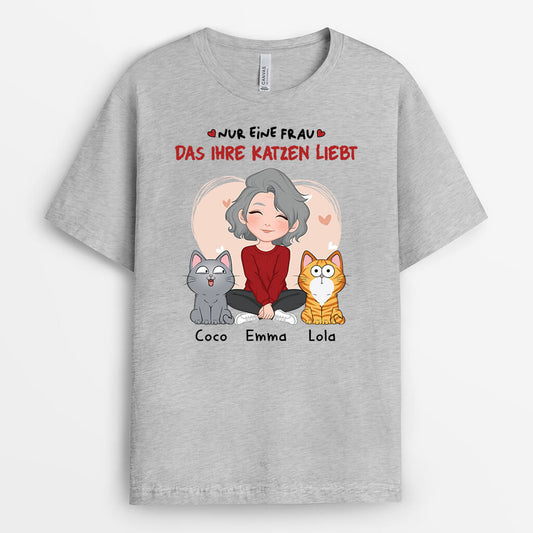 1537AGE2 personalisiertes nur ein madchen das ihre katze liebt t shirt