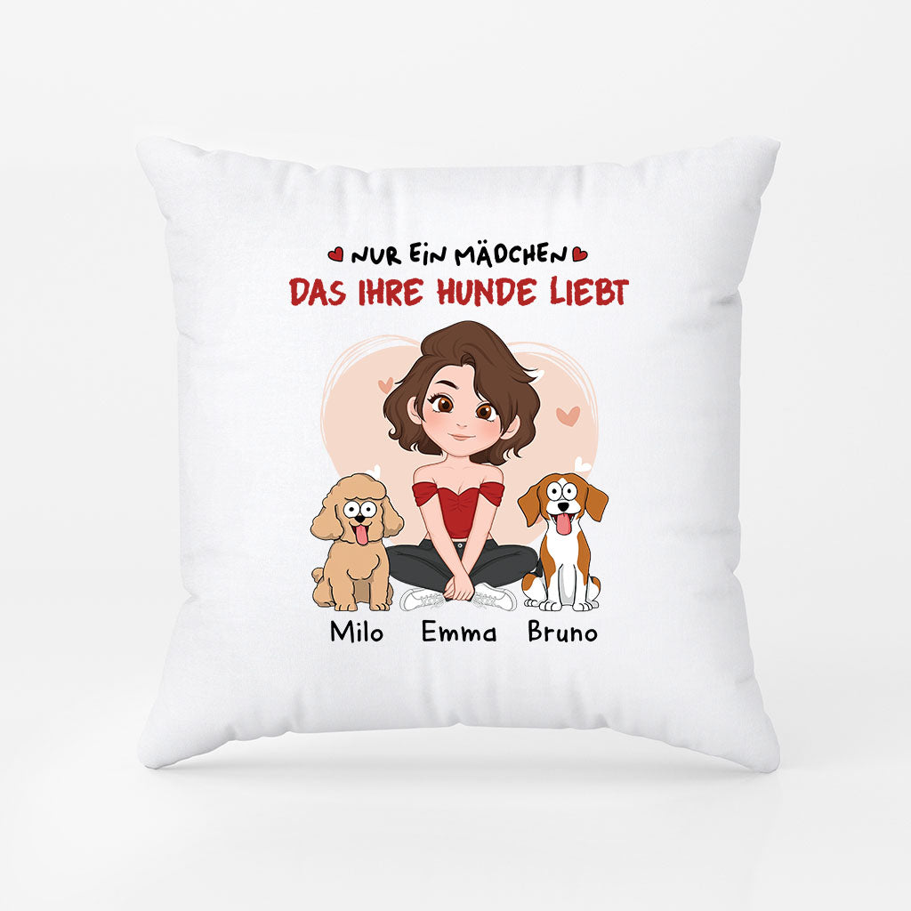 1537PGE1 nur ein madchen das ihre hunde liebt kissen hund personalisiert 1537PKV8D