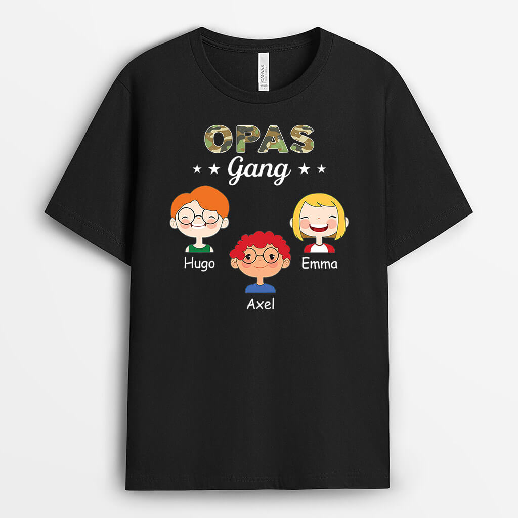 1541AGE2 personalisiertes papas bande mit niedlichen kindern t shirt
