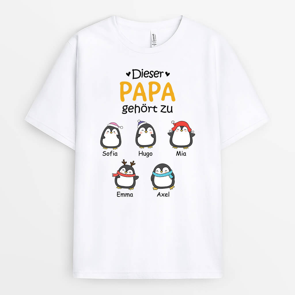 1542AGE1 personalisiertes dieser papa opa gehort zu mit pinguine t shirt