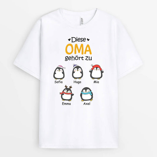 1542AGE2 personalisiertes diese mama oma gehort zu mit pinguine t shirt