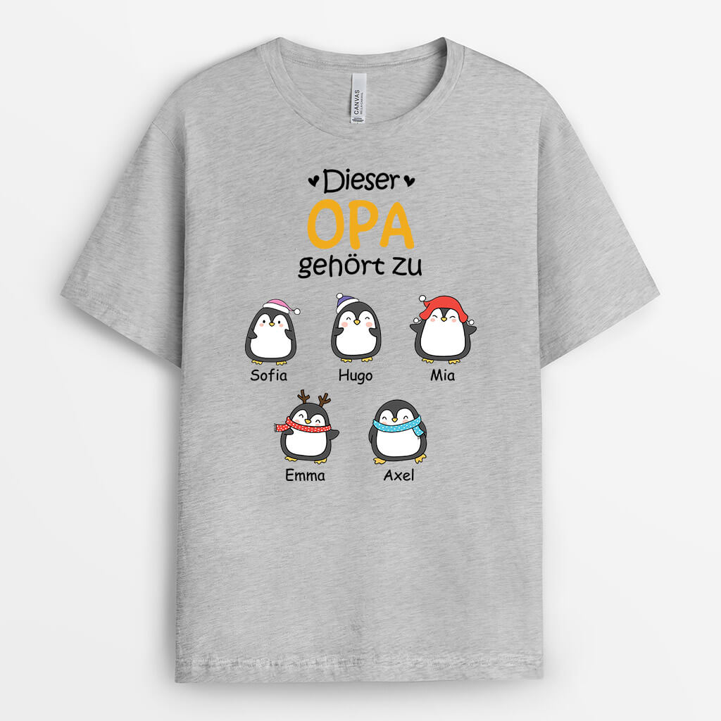 1542AGE2 personalisiertes dieser papa opa gehort zu mit pinguine t shirt