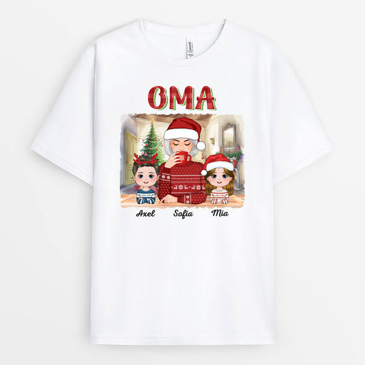 1545AGE1 personalisiertes oma zu weihnachten t shirt