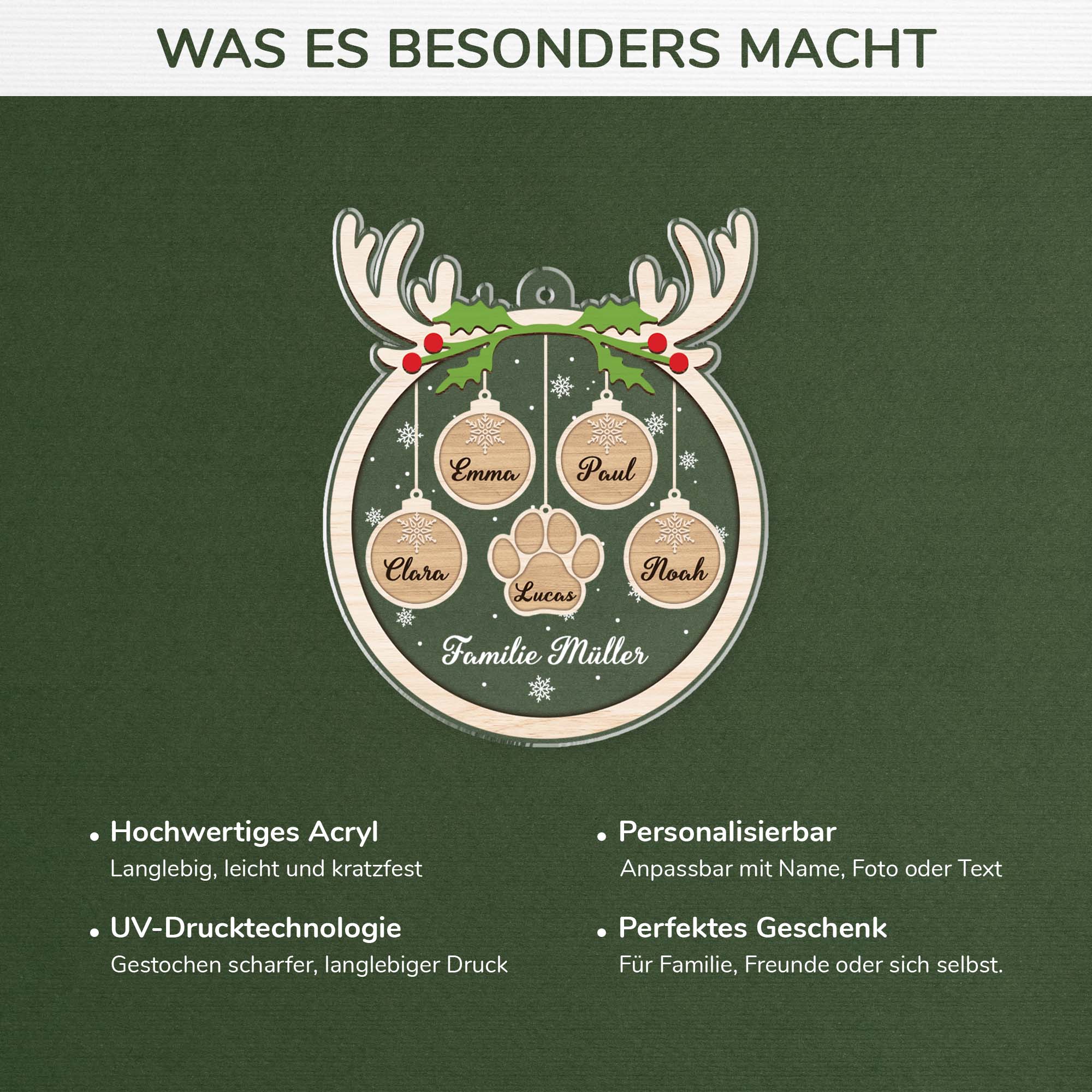 1546OGE4 personalisiertes die familie zu weihnachten ornament