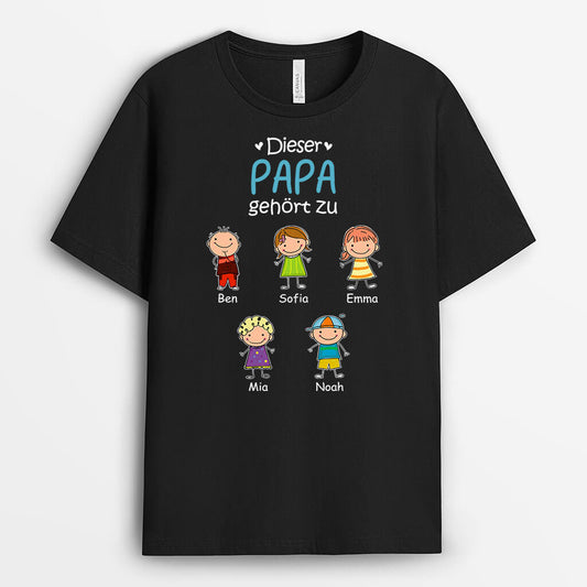 1551AGE1 personalisiertes dieser papa opa gehort zu t shirt