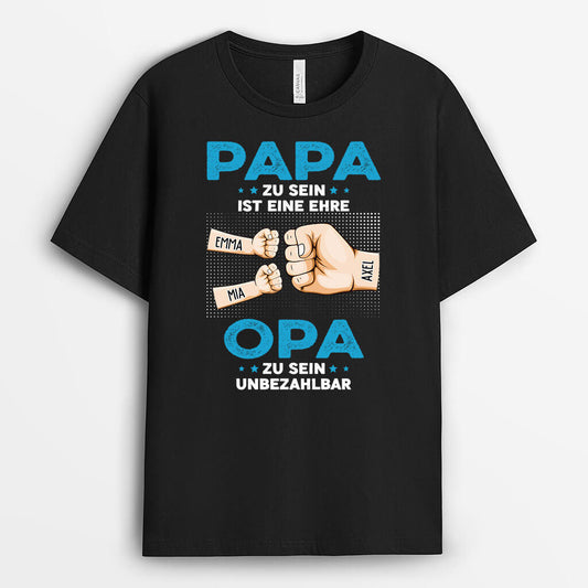 1603AGE1 personalisiertes papa mit fausten t shirt