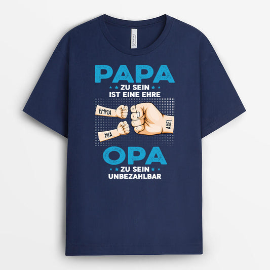 1603AGE2 personalisiertes papa mit fausten t shirt