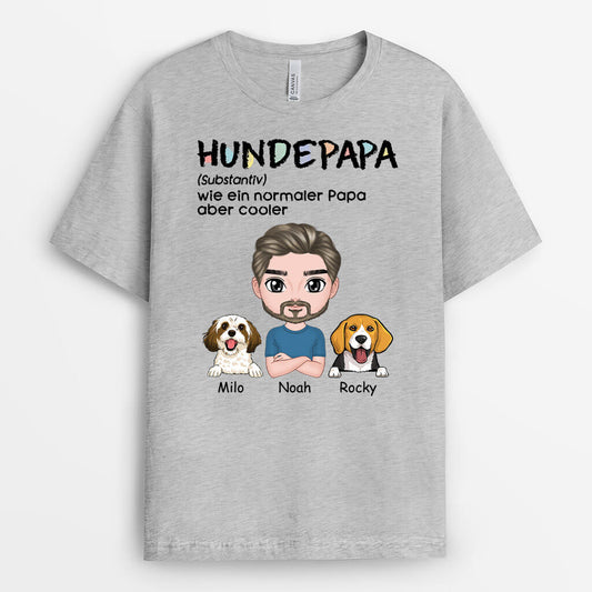 1608AGE1 personalisiertes definition von hundepapa t shirt