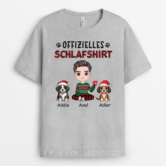 1609AGE1 personalisiertes offizielles schlafshirt mit hunden t shirt