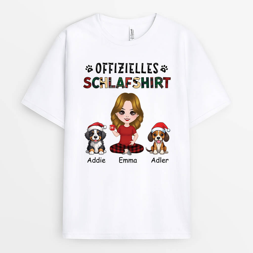 1609AGE2 personalisiertes offizielles schlafshirt mit hunden t shirt