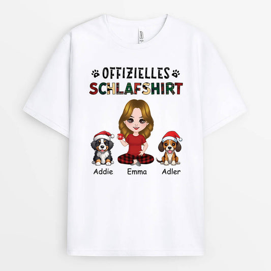 1609AGE2 personalisiertes offizielles schlafshirt mit hunden t shirt