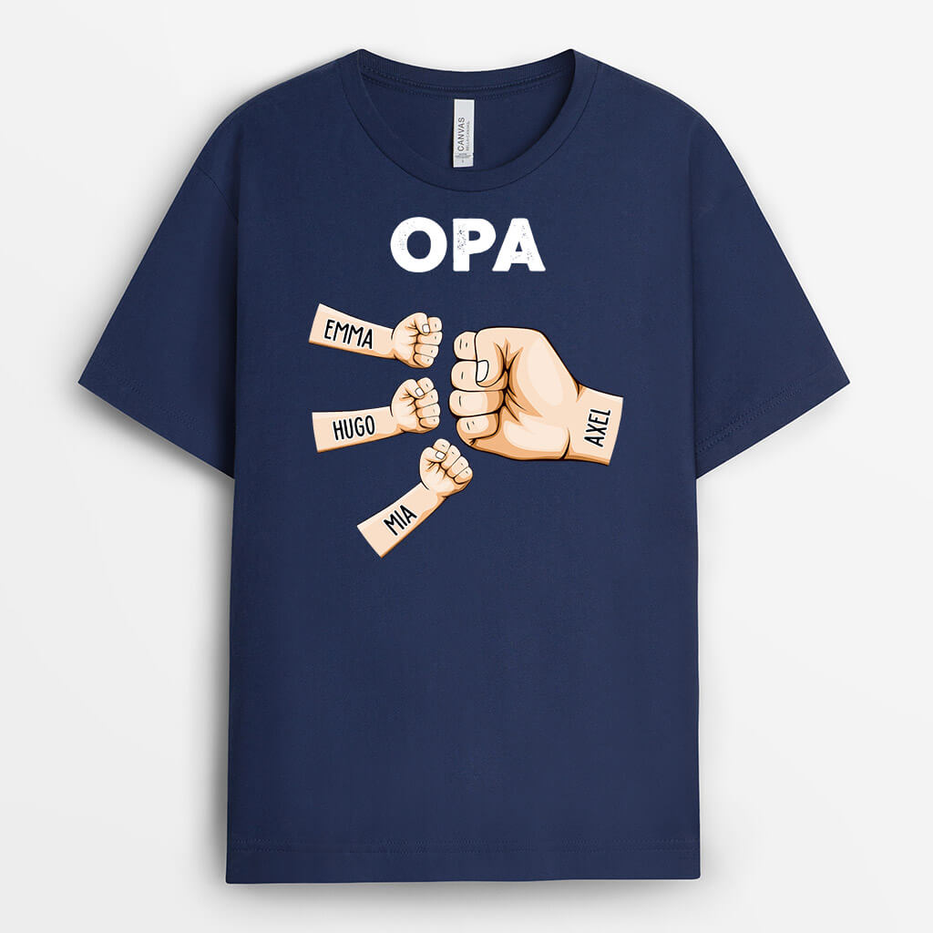 1616AGE2 personalisiertes opa mit fausten t shirt