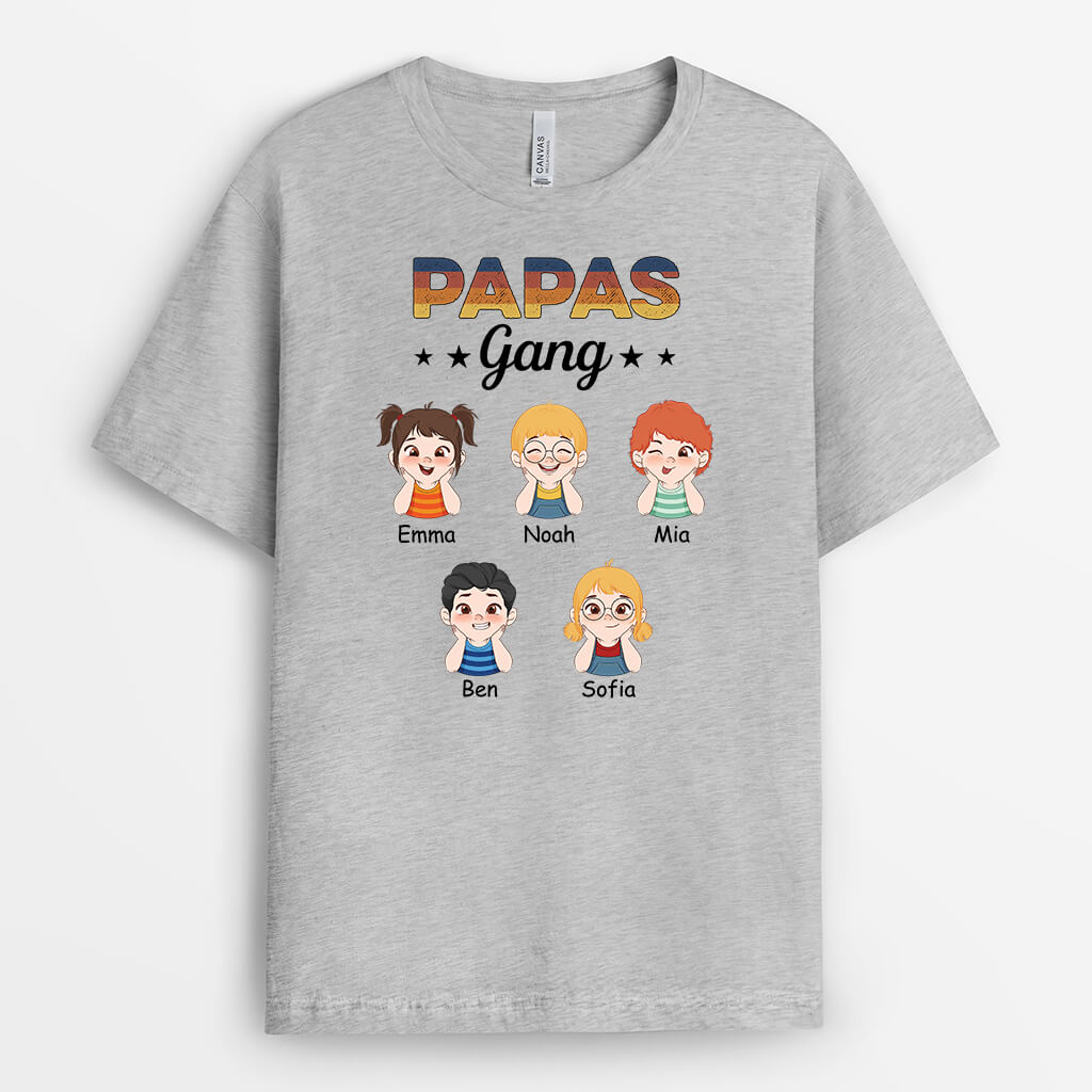 1635AGE3 personalisiertes papas bande t shirt