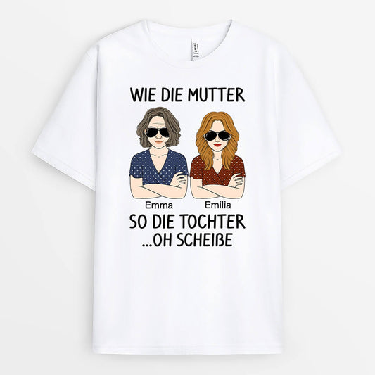 1661AGE1 personalisiertes wie die mutter so die tochter t shirt