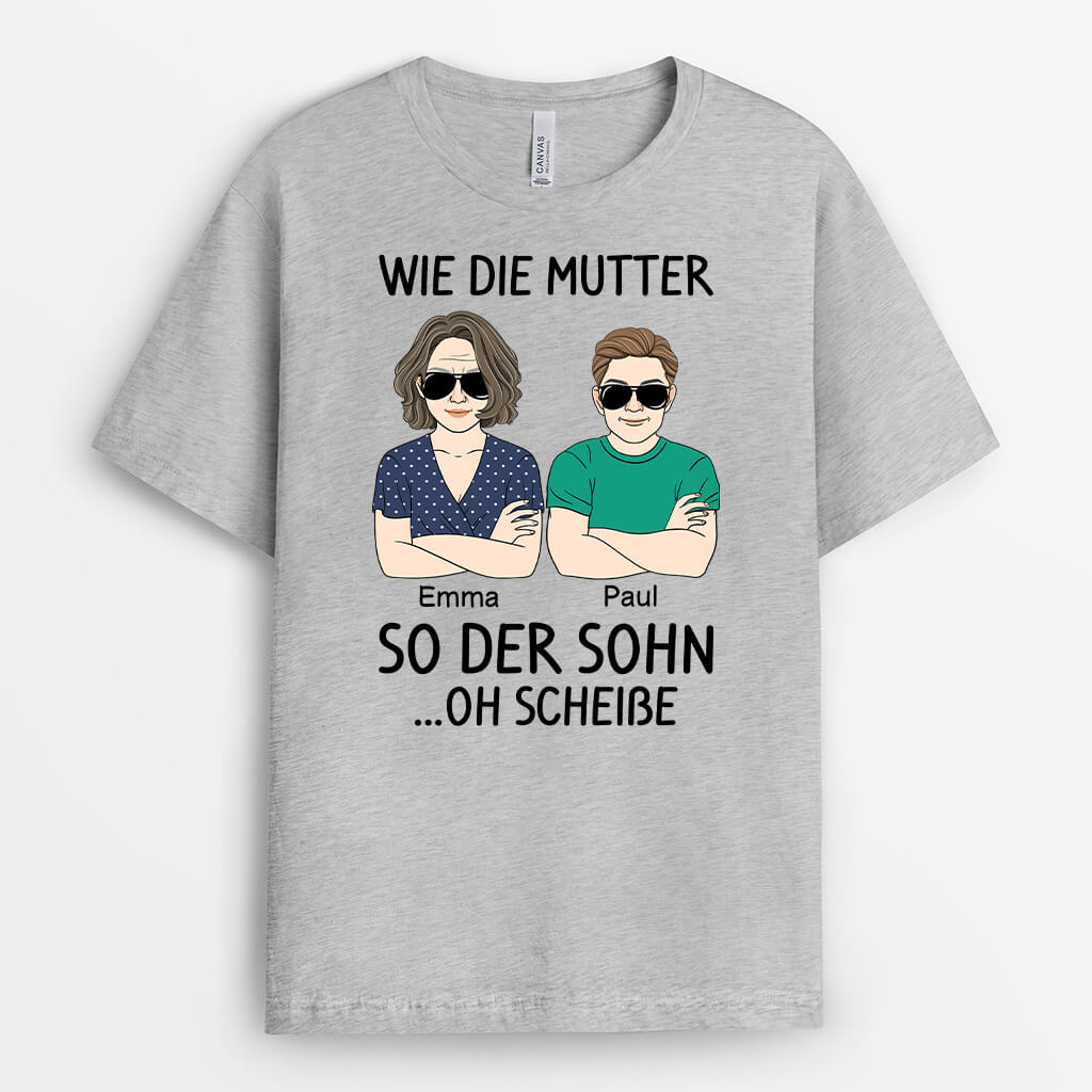 1661AGE2 personalisiertes wie die mutter so die tochter t shirt