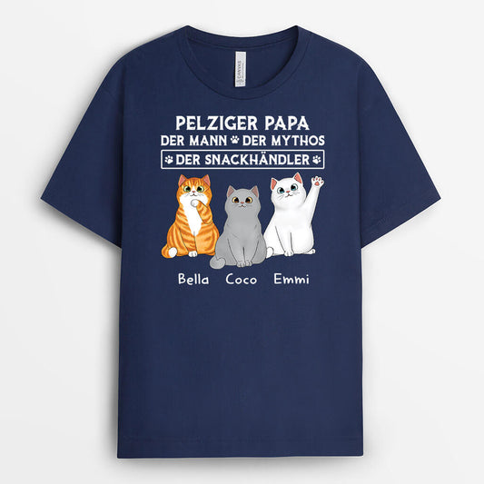 1666AGE1 personalisiertes der mann die legend der snack dealer mit katzen t shirt