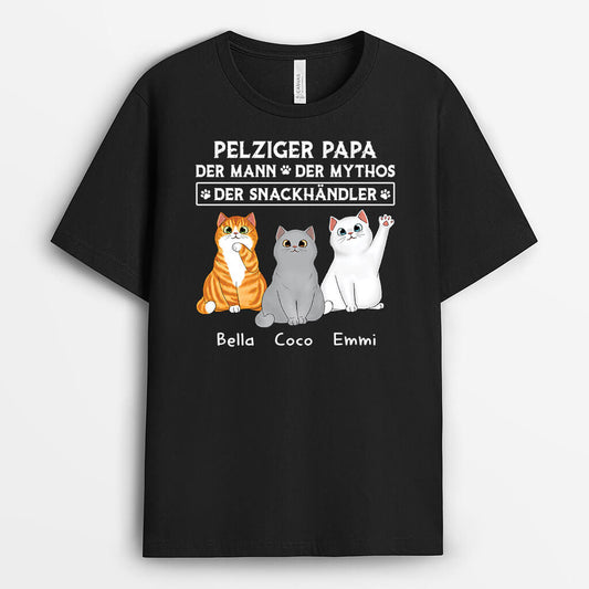 1666AGE2 personalisiertes der mann die legend der snack dealer mit katzen t shirt