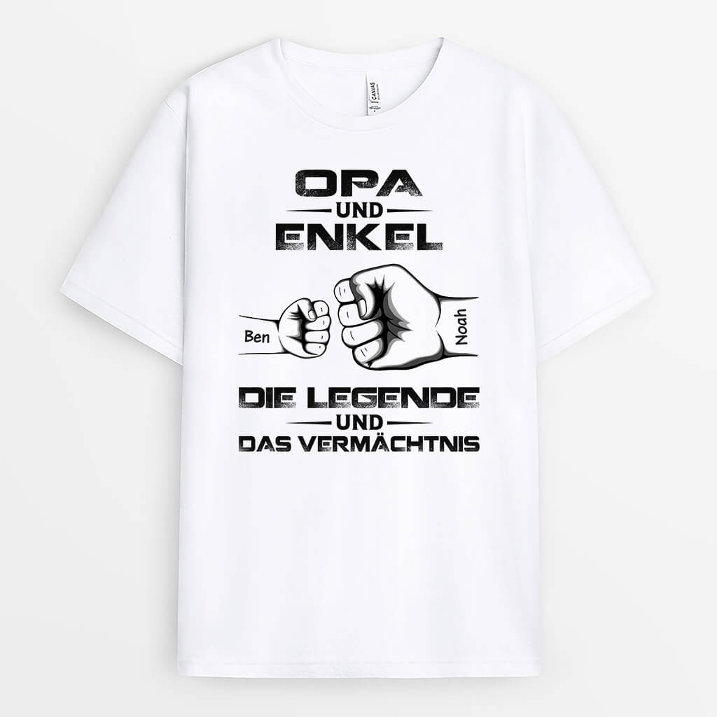 1684AGE2 personalisiertes opa und enkel die legende und das vermachtnis t shirt