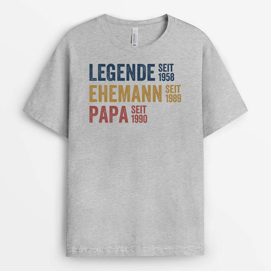 1732AGE2 personalisiertes legende ehemann papa und opa seit t shirt