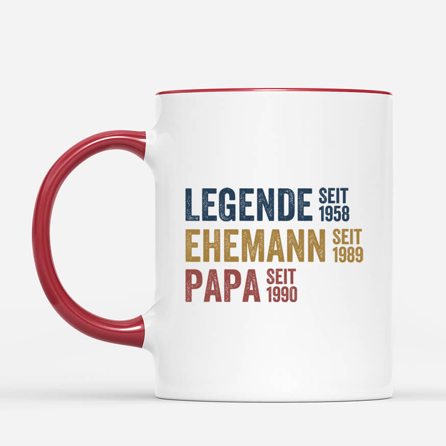 1732MGE2 personalisierte legende ehemann papa und opa seit tasse