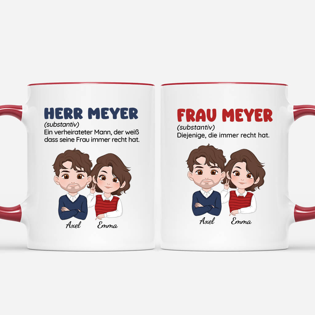 1741MGE1 personalisierte herr und frau tasse