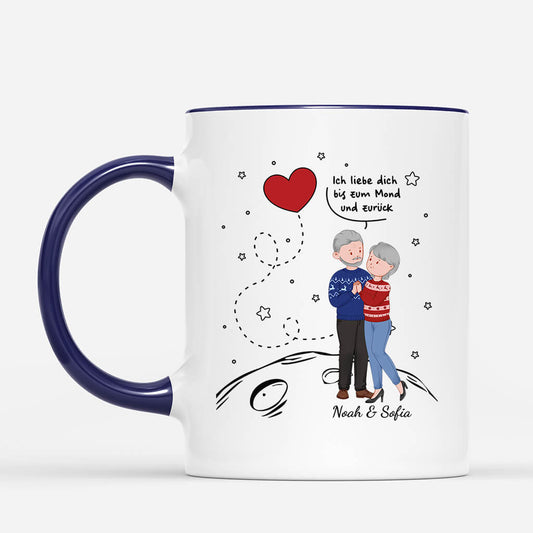 1742MGE2 personalisierte ich liebe dich bis zum mond und zuruck tasse