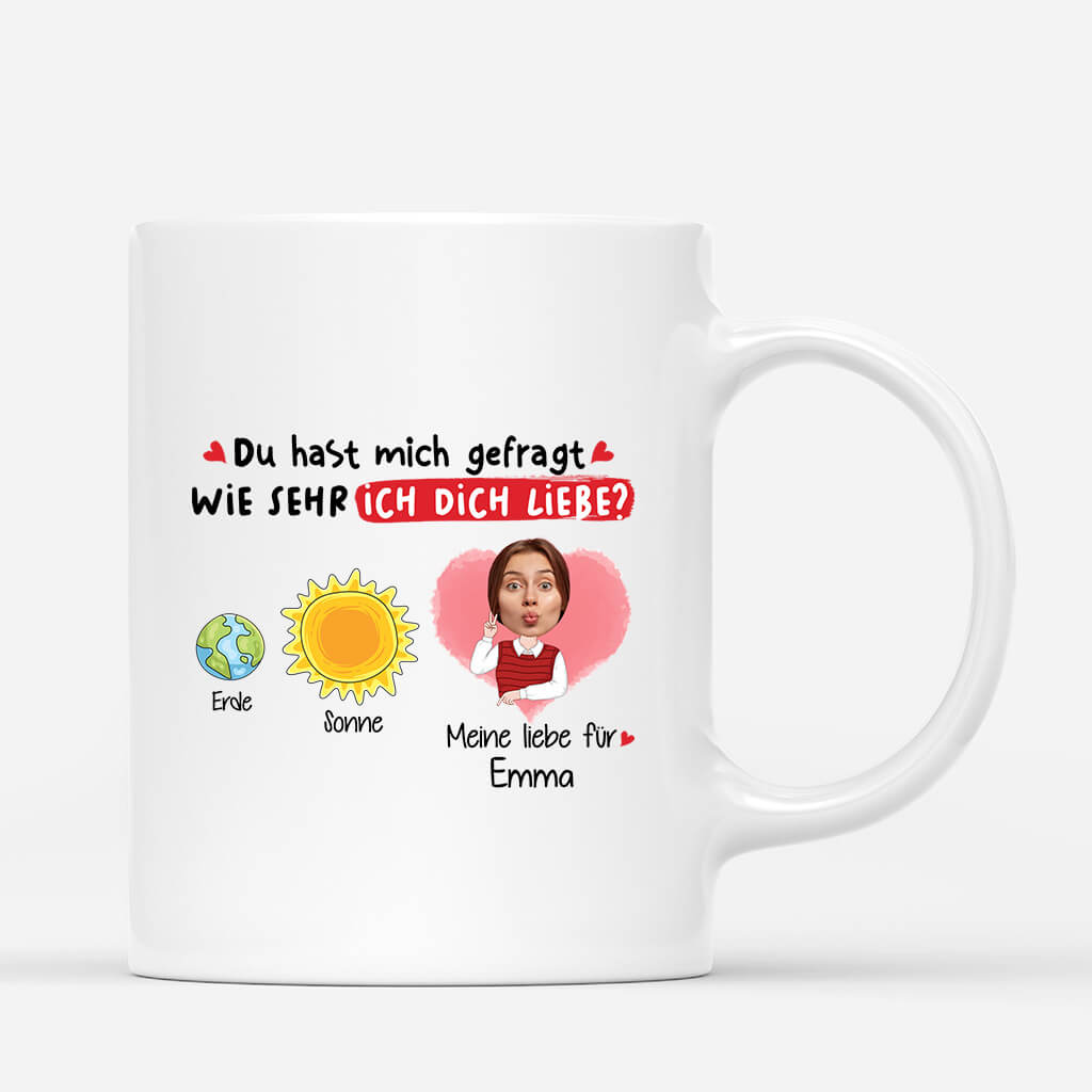 1751MGE1 personalisierte meine liebe zu dir ist grosser als die sonne tasse