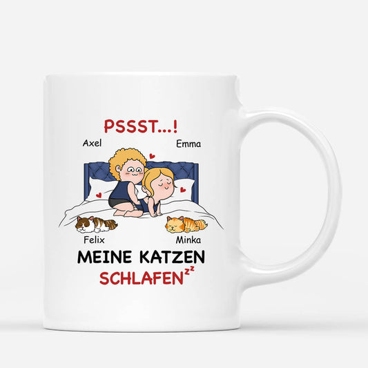 1771MGE1 personalisierte pssst meine katzen schlafen tasse