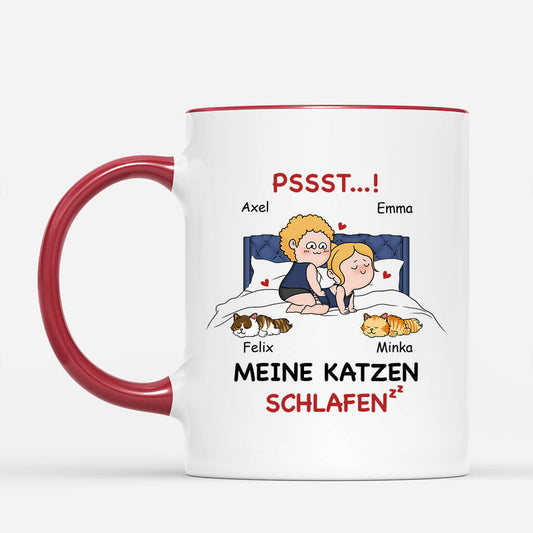 1771MGE2 personalisierte pssst meine katzen schlafen tasse