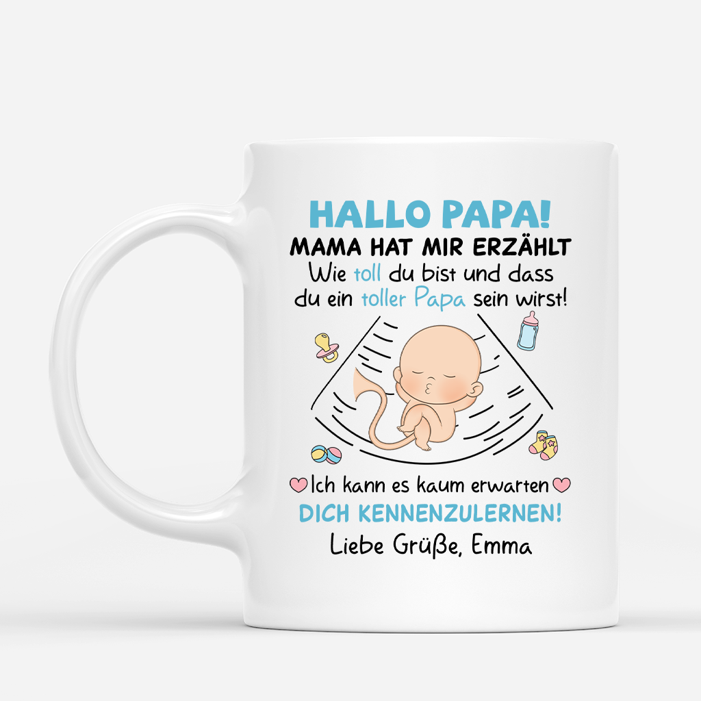 1840MGE1 personalisierte liebe grusse aus dem babybauch tasse